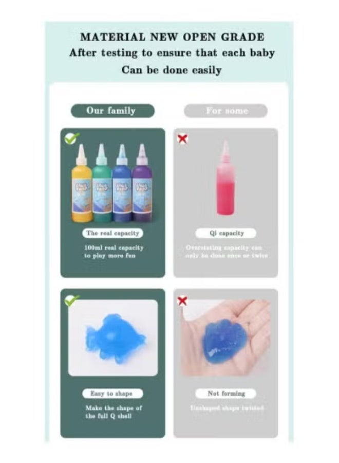 Aqua Children's Magic Water Elf Beads Toys Set Diy Crafts, Magic Water Spirit Water Baby Puzzle Magic DIY Gel Art Craft Handmade Set Water Painting, Creative Activities for Kids and Children Age 3+ (Ocean) - Image 2